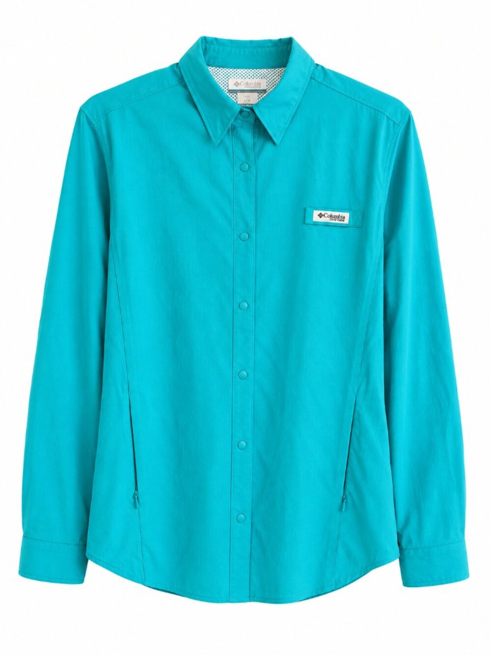 Columbia Turquoise Button-Up Woman Shirt
